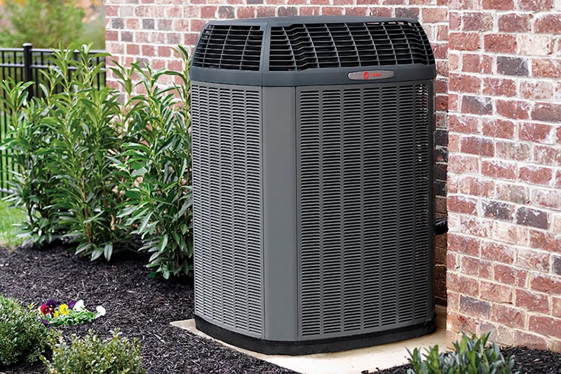 air conditioner installed outside of home.